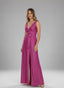 Vestito lungo ciclamino gioiello glitterato con spacco - Follie by Alice