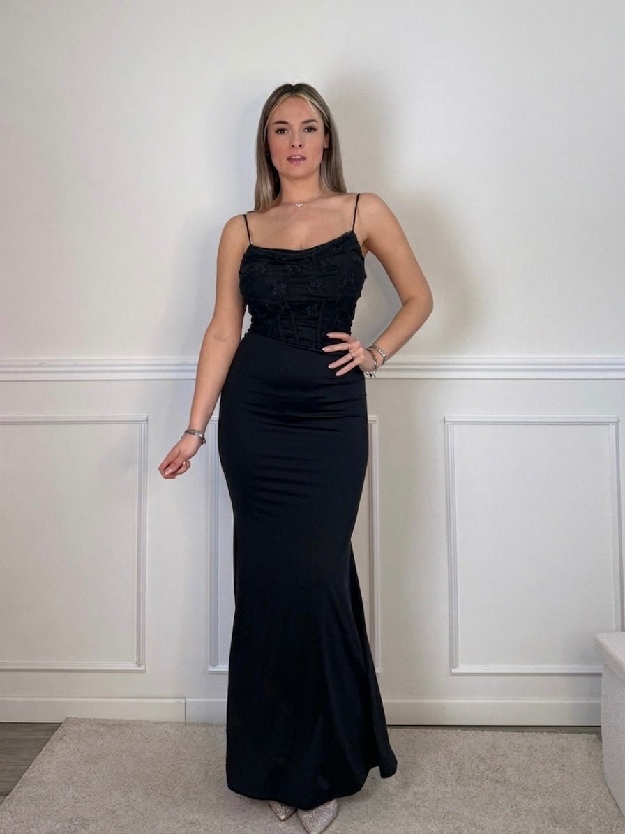 Vestito lungo con corpetto in pizzo ELLE - Follie by Alice