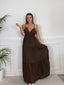 Vestito lungo effetto lino con gonna ampia RIVIERA - Follie by Alice