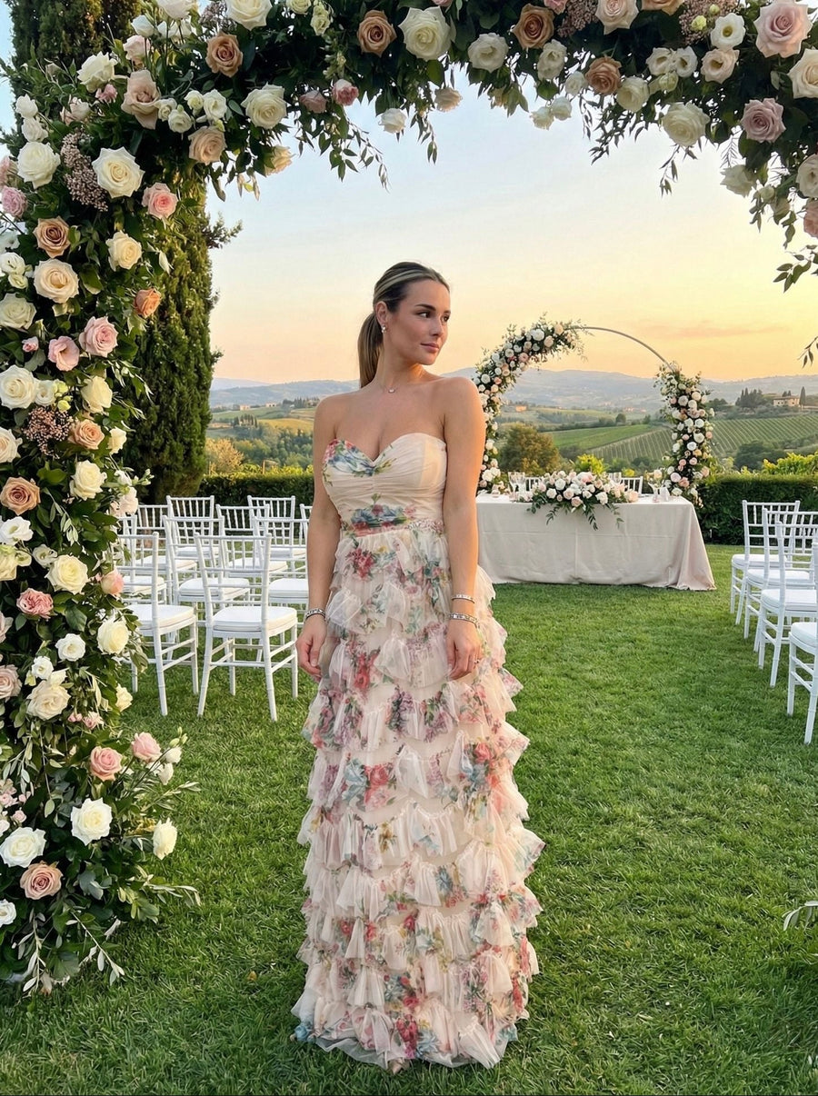 Vestito lungo floreale