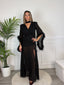 Vestito lungo in chiffon bordato di piume ODILE - Follie by Alice