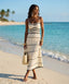 Vestito lungo in crochet a righe geometriche POSITANO - Follie by Alice