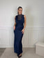 Vestito lungo in raso con inserto in pizzo CAMILLE - Follie by Alice