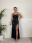 Vestito lungo in raso con scollo a cascata JADE - Follie by Alice
