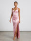 Vestito lungo in raso con scollo a cuore GILDA - Follie by Alice