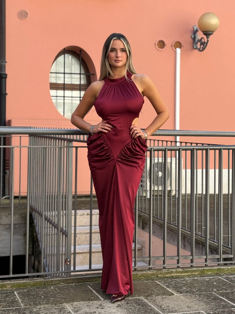 Vestito lungo in raso Venice