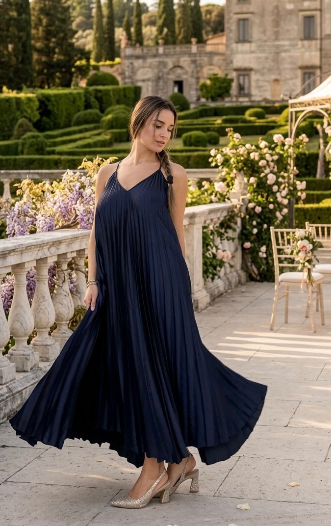 Vestito lungo plisse