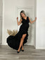 Vestito lungo smanicato con nodo, spacco e ruches - Follie by Alice