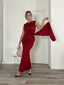 Vestito lungo smanicato in raso con fusciacca - Follie by Alice