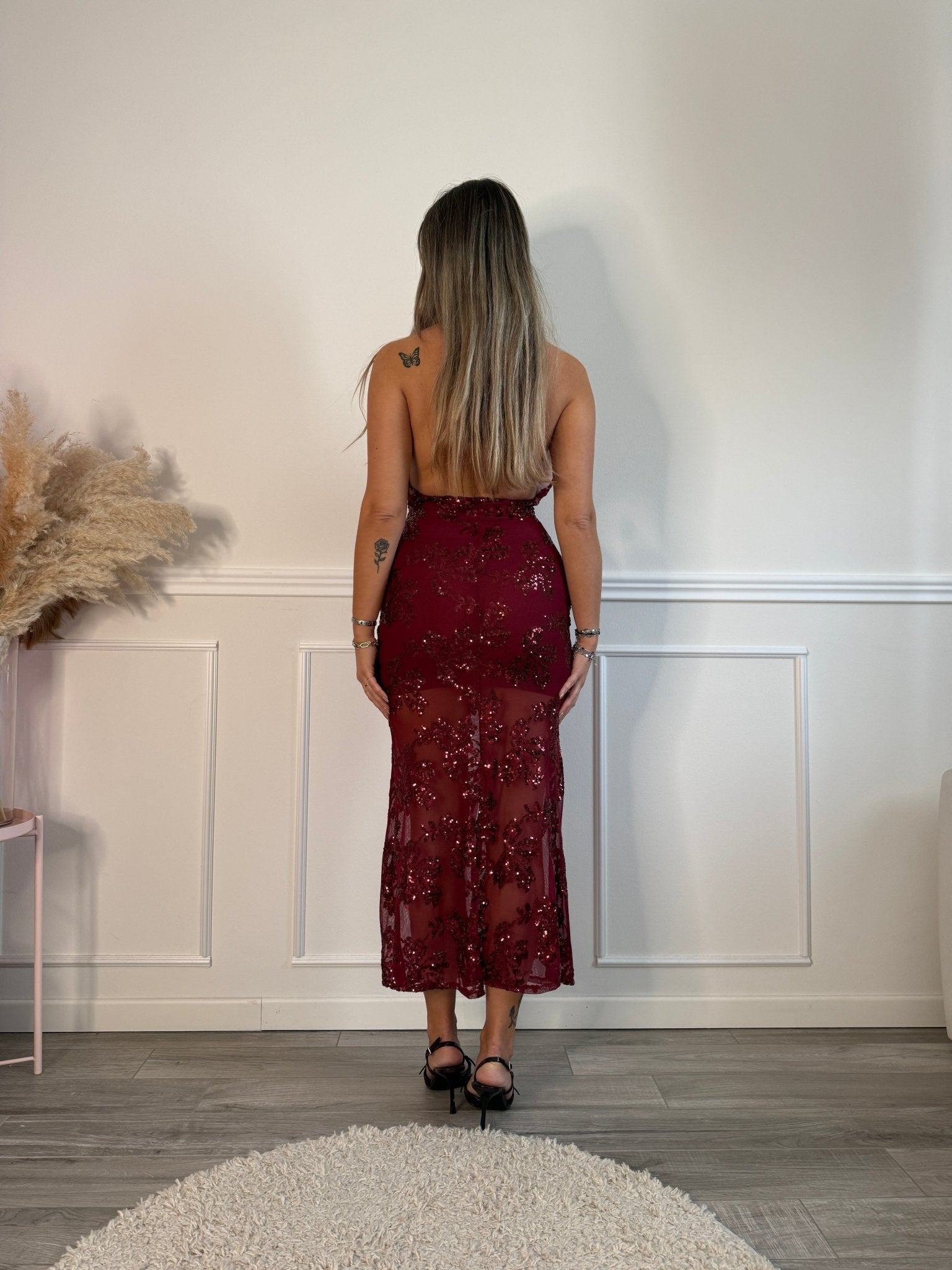 Vestito lungo velato con paillettes EDEN - Follie by Alice