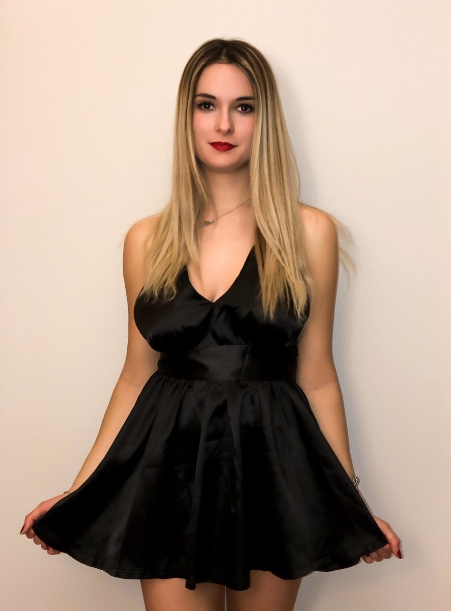 Abito corto nero Crystal