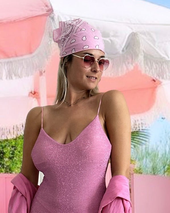 Bandana rosa con stampa