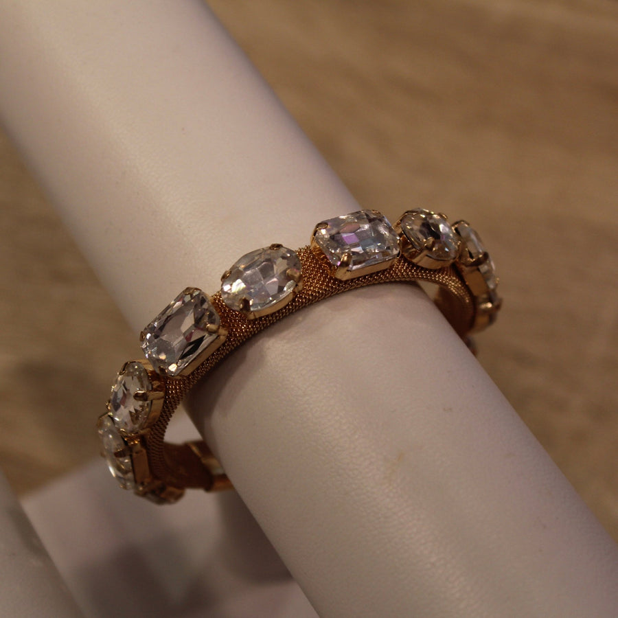 Braccialetto rigido oro con pietrine brillanti – alternate