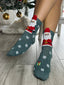 Calzini grigi con Babbo Natale e fiocchi di neve - Follie by Alice
