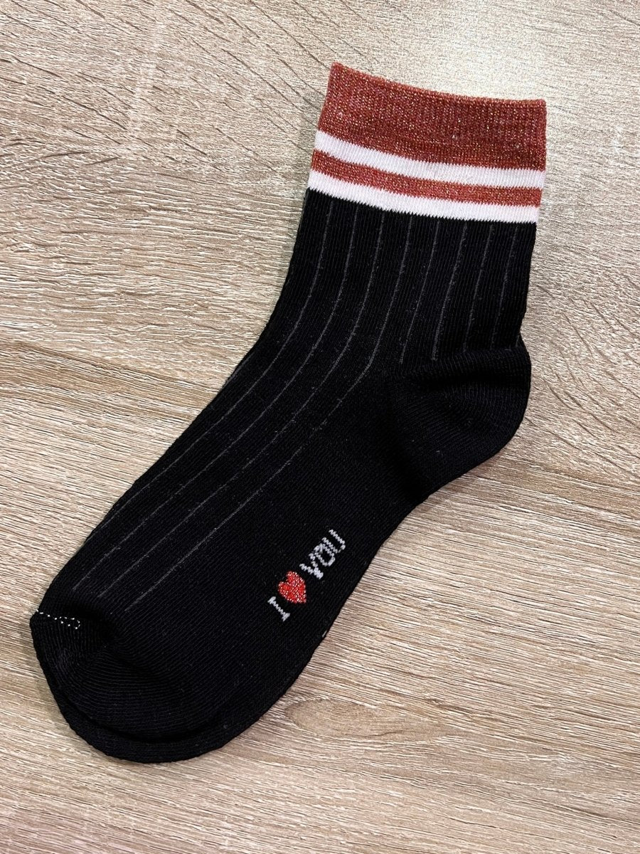 Calzini neri con fascetta brillante - Follie by Alice