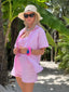 Camicia a maniche corte rosa e bianca a righe - Follie by Alice