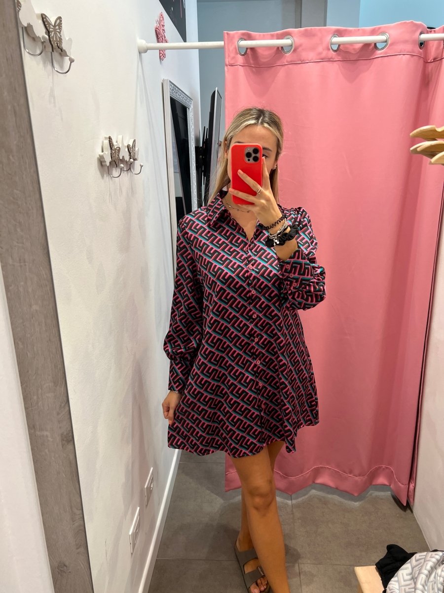 Camicia vestito viola fantasia