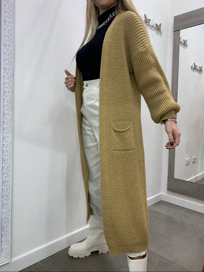 Cardigan lungo marrone