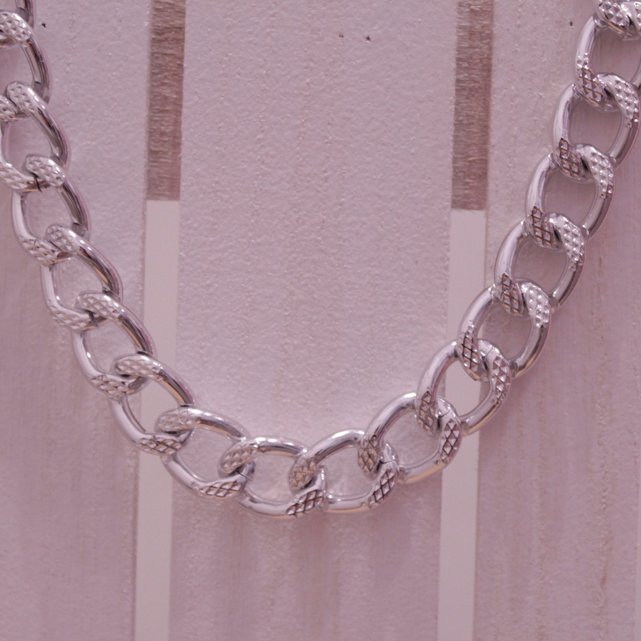 Collana argento maxi - catena con strass - Follie by Alice