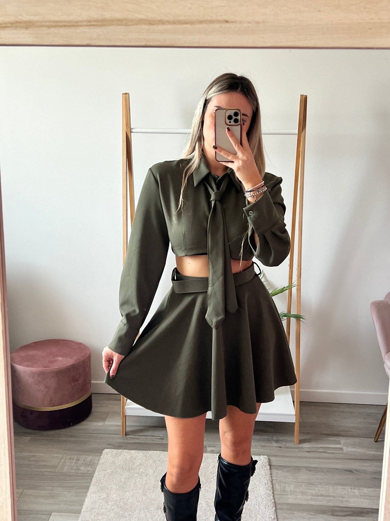 Gonna a ruota con cintura in vita - Follie by Alice