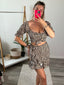 Gonna animalier con incrocio e fiocco - Follie by Alice