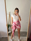 Gonna fucsia e bianca drappeggiata con fiocco - Follie by Alice
