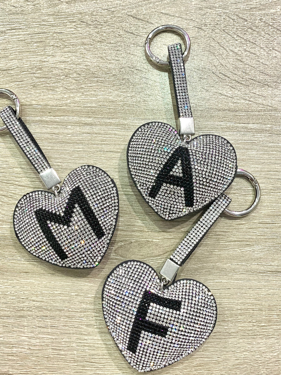 Portachiavi strass con lettera
