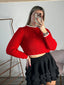 Maglioncino corto in maglia con bordi a contrasto - Follie by Alice