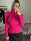 Maglioncino dolcevita fucsia a costine - Follie by Alice
