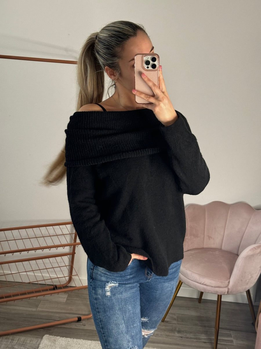 Maxi maglione in lana a fascia