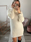 Maxi maglione vestito oversize a collo alto con brillanti - Follie by Alice