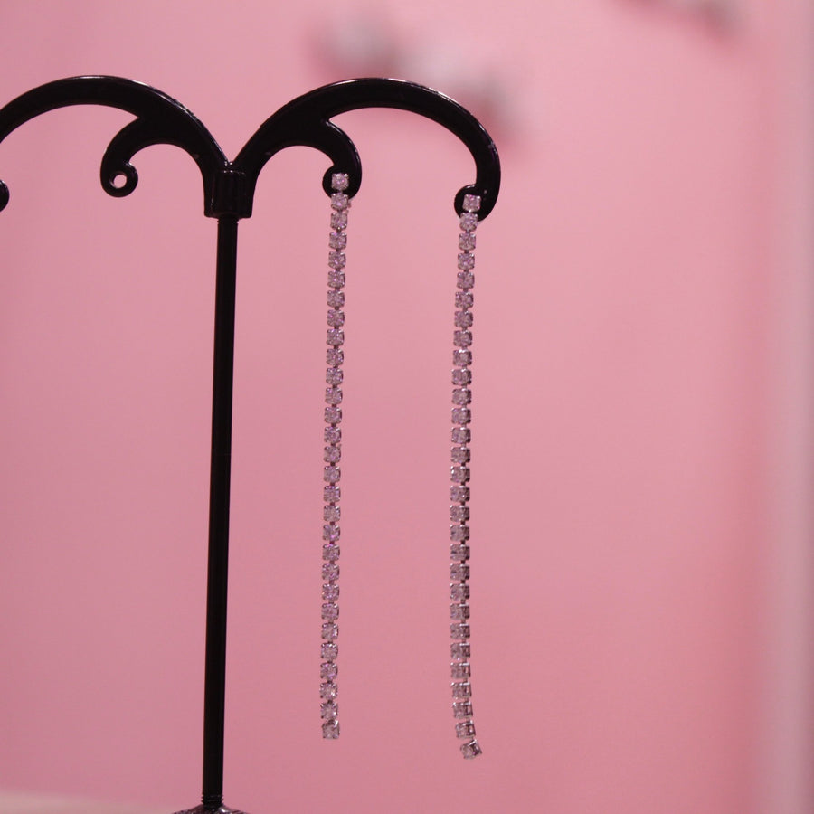 Orecchini argento pendenti di strass