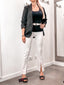 Pantaloni bianchi con spacco alla caviglia - Follie by Alice