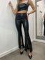 Pantaloni Bratz neri in similpelle con spacco alla caviglia - Follie by Alice