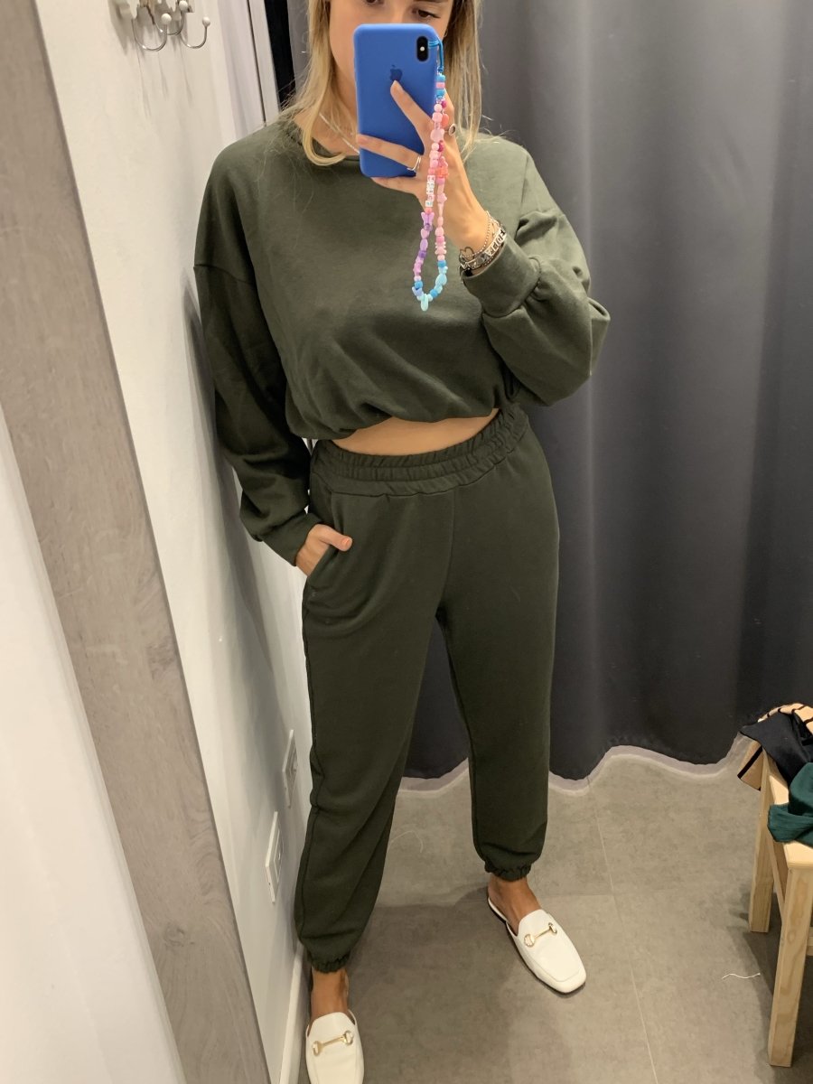 Joggers verdi con fondo elastico