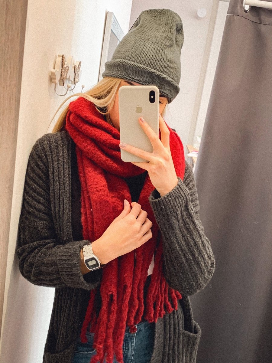 Sciarpa bordeaux con frange - Follie by Alice