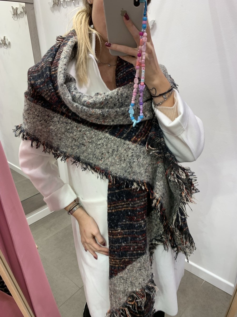 Sciarpa grigia\colorata fantasia - Follie by Alice