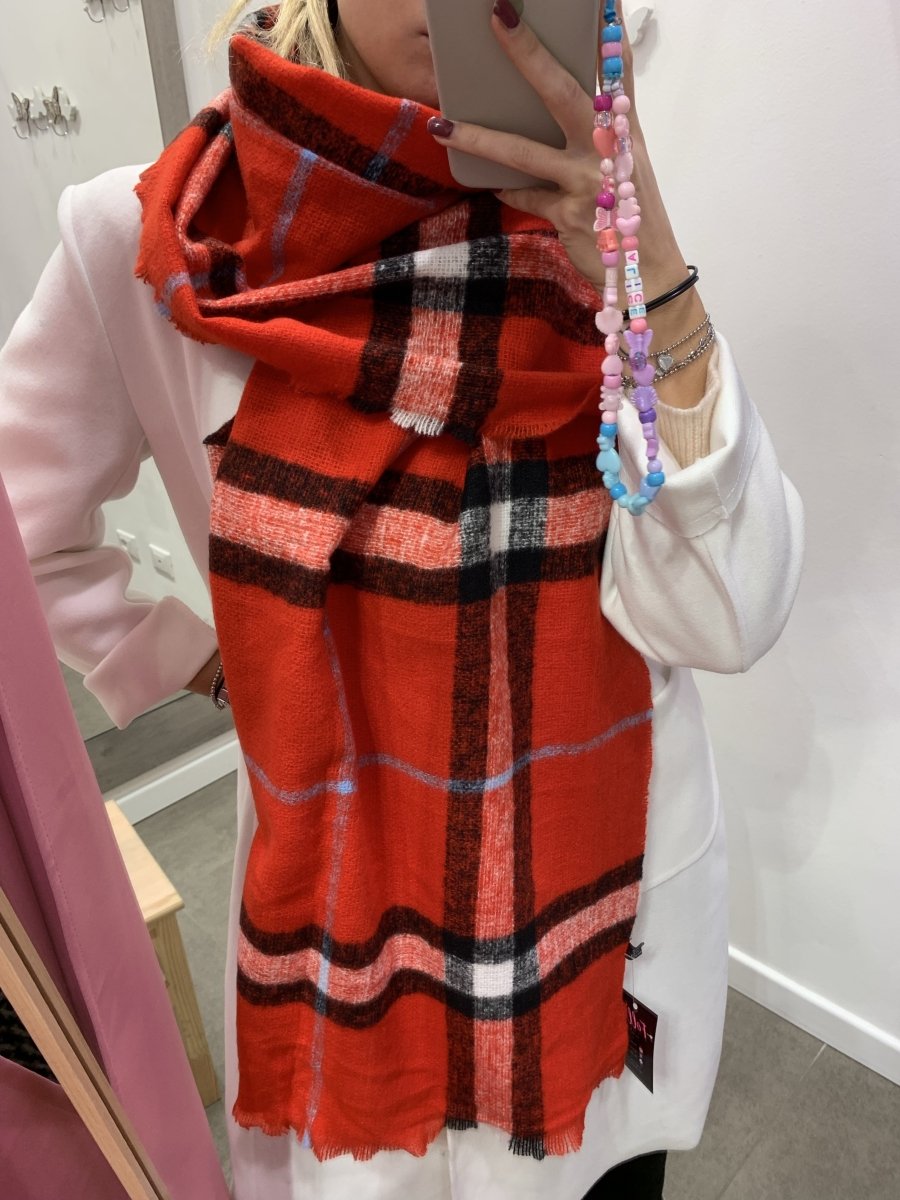 Sciarpa rossa a quadri - Follie by Alice