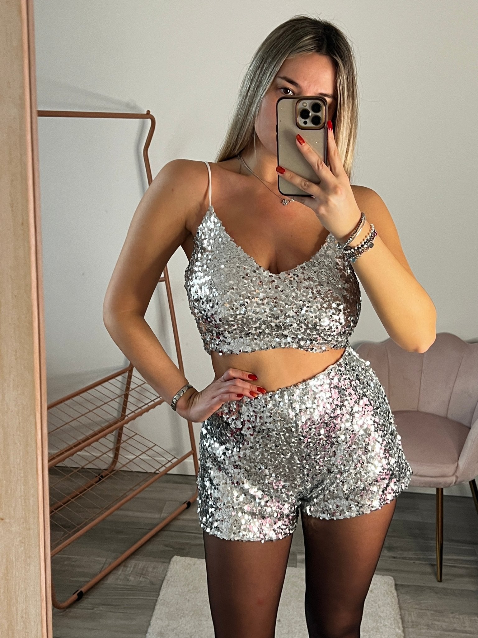 Pantaloncini shorts con paillettes SHINY GLOW - Follie by Alice