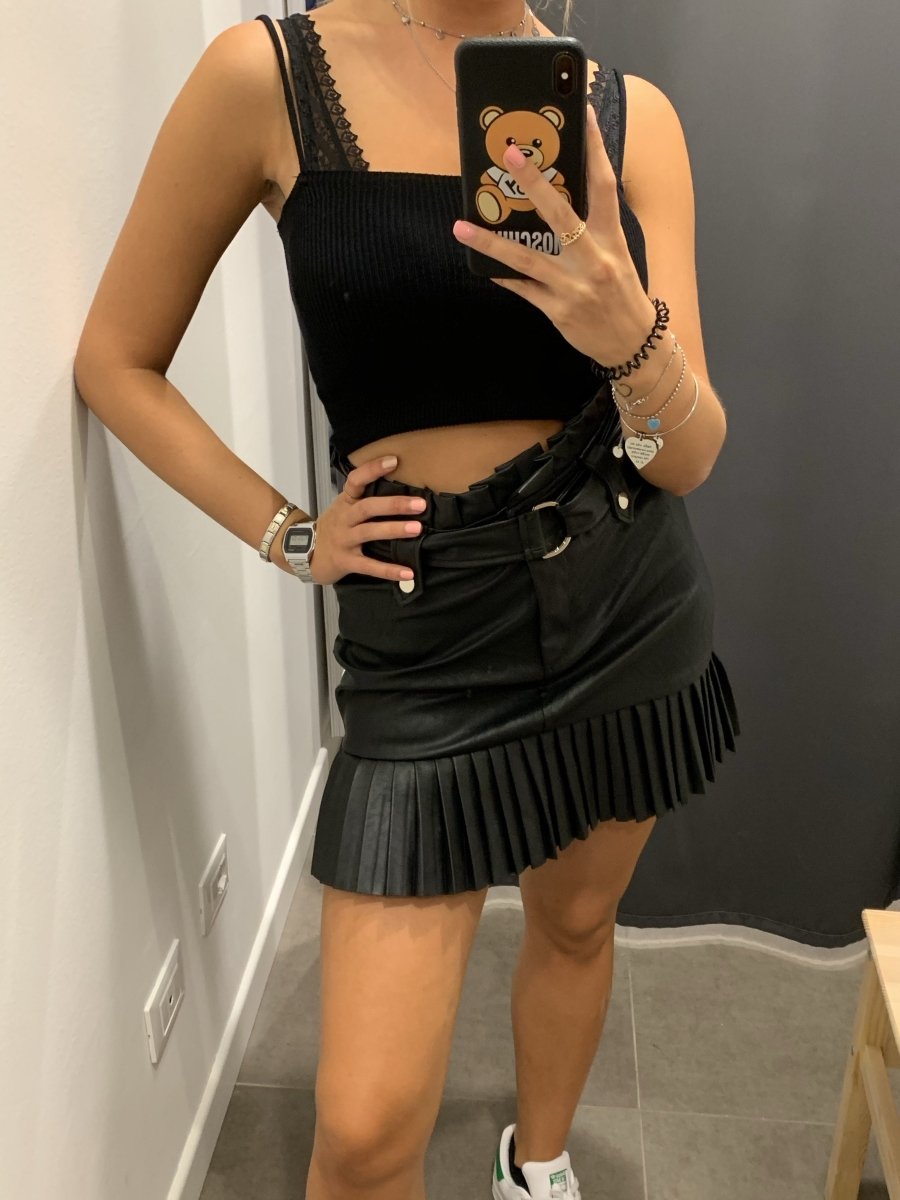 Top nero in maglia - Follie by Alice