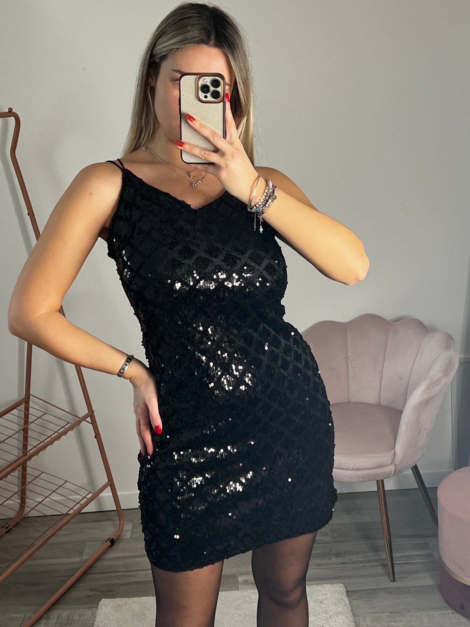 Tubino gioiello con paillettes - Follie by Alice