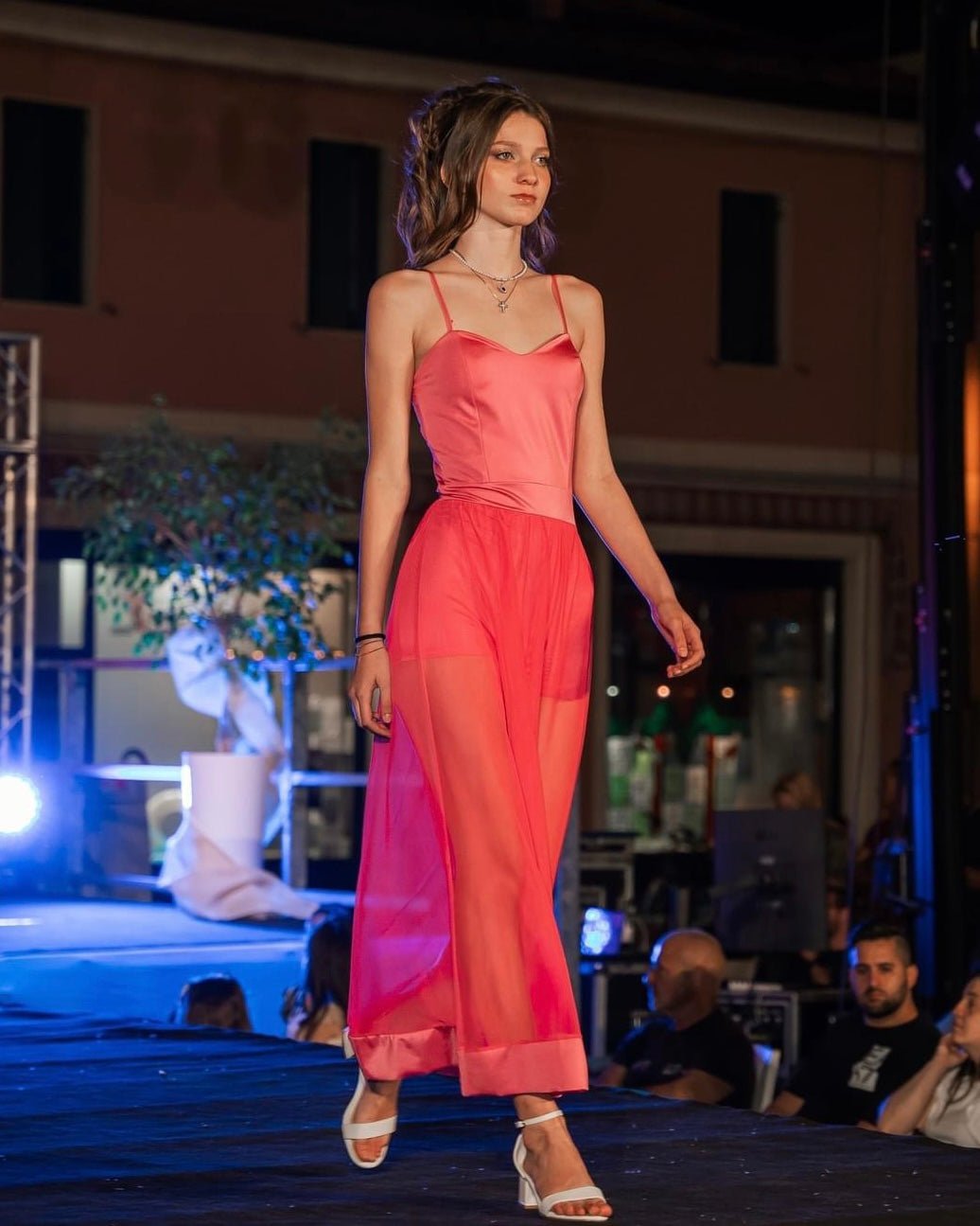 Tutina fucsia in raso con gonna in tulle - Follie by Alice