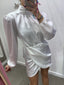 Vestitino bianco effetto satin a portafoglio - Follie by Alice