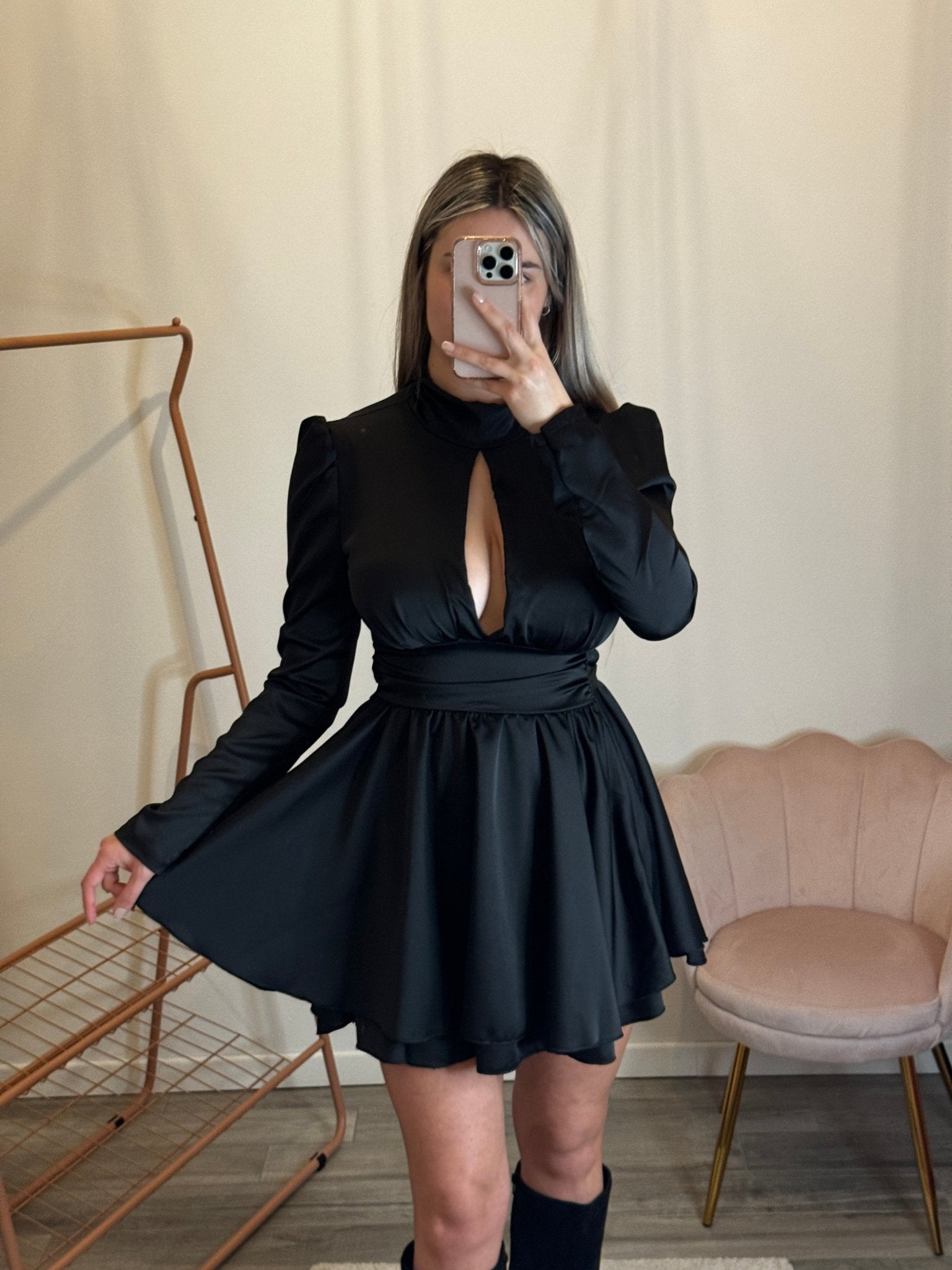 Vestitino in raso con gonna a ruota - Follie by Alice