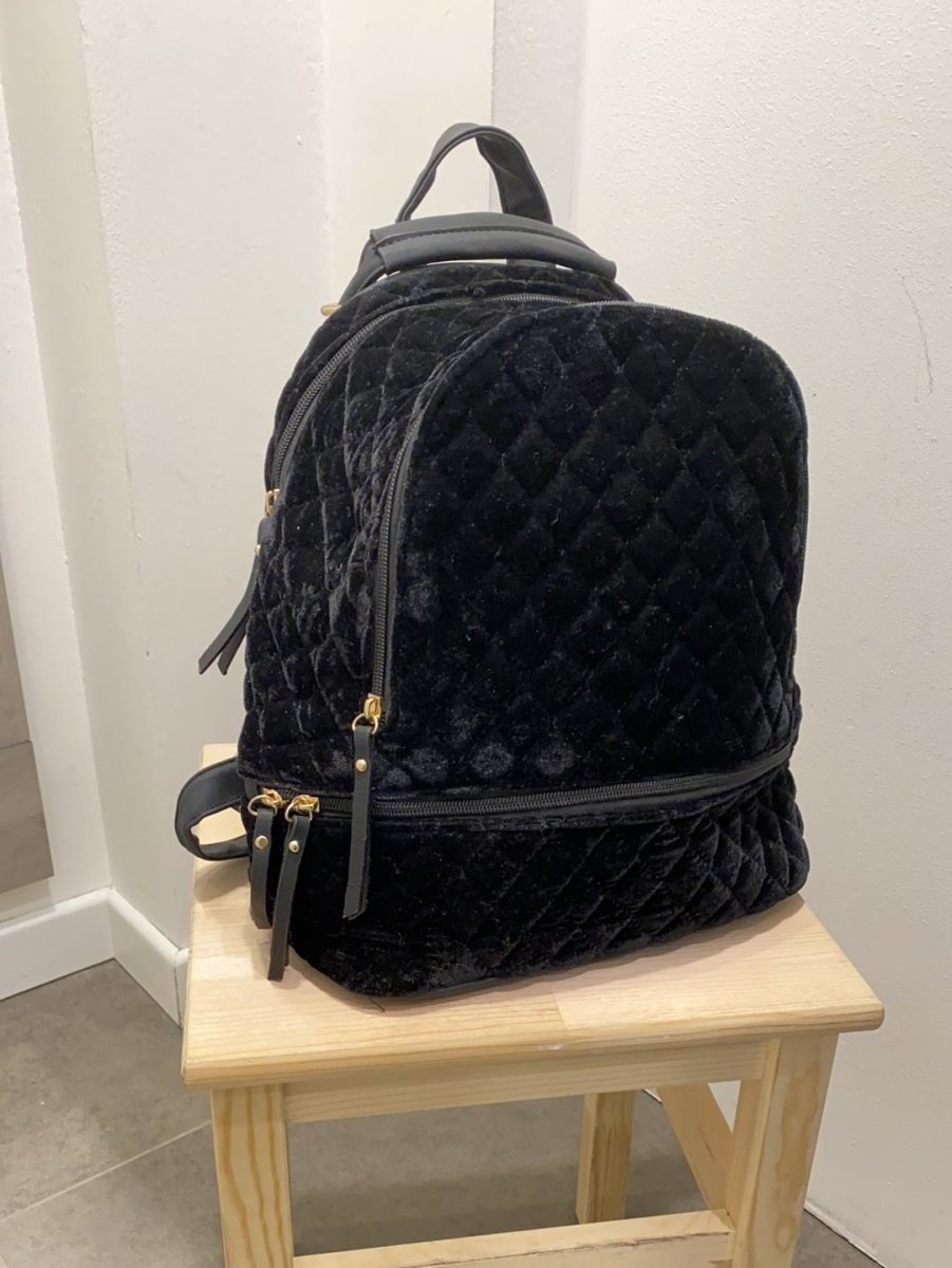 Zaino nero in velluto - Follie by Alice