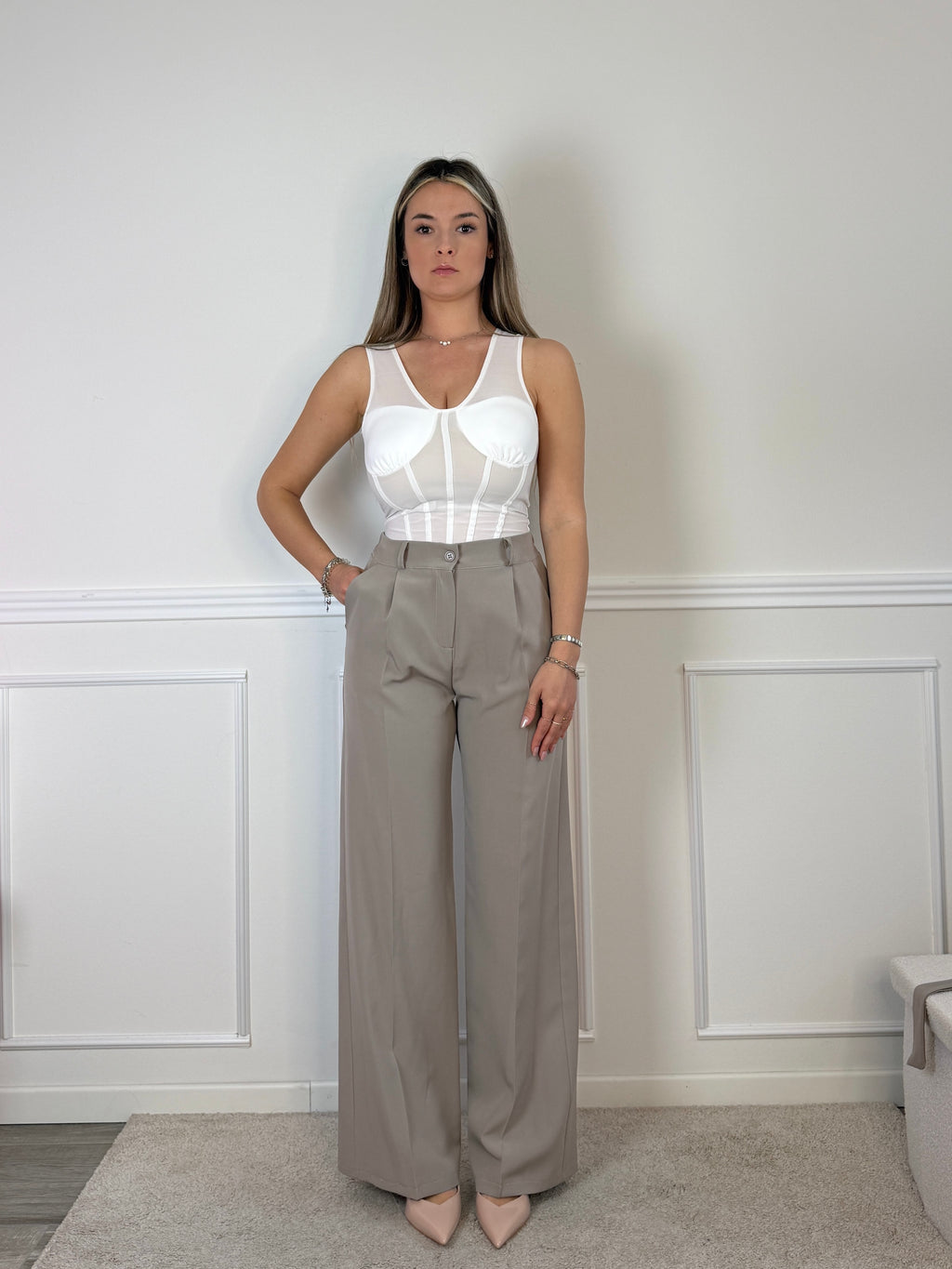 Pantaloni da completo a palazzo COUTURE