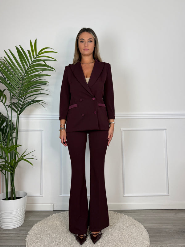 Pantaloni a zampa con fascia in raso PRESTIGE