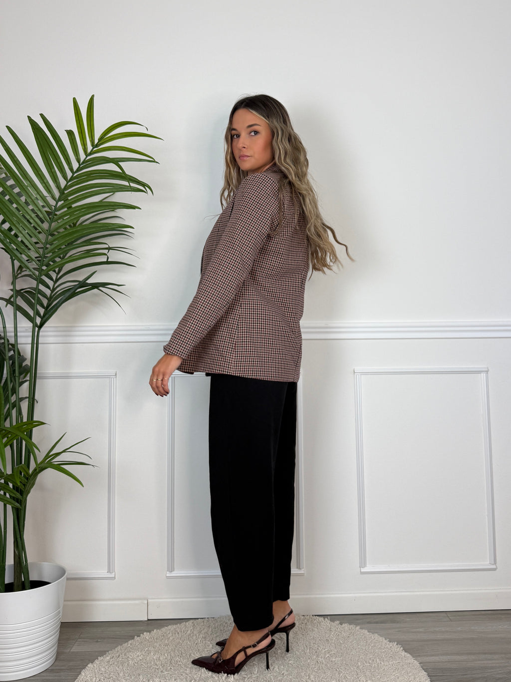 Giacca blazer doppiopetto in pied-de-poule OXFORD