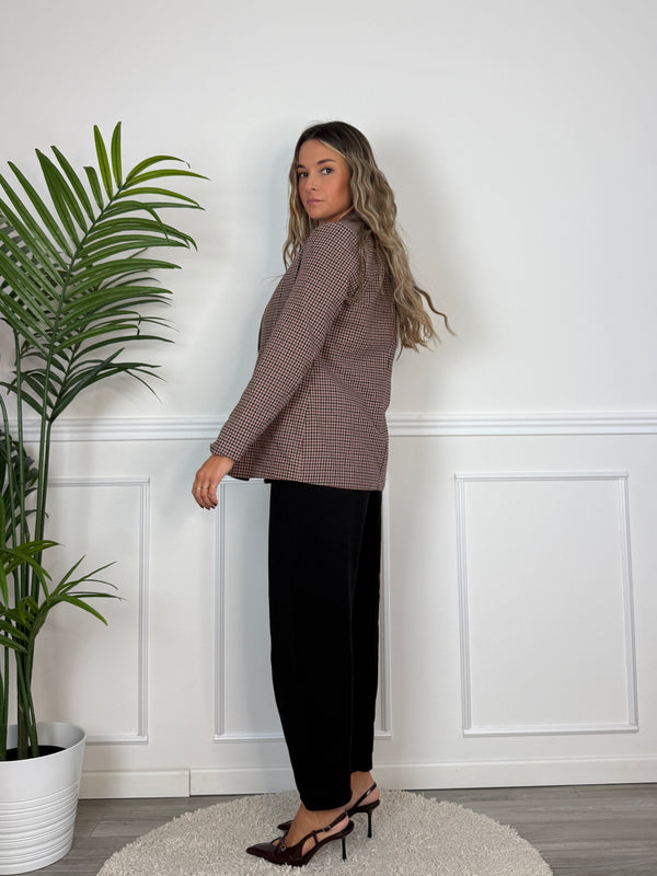 Giacca blazer doppiopetto in pied-de-poule OXFORD