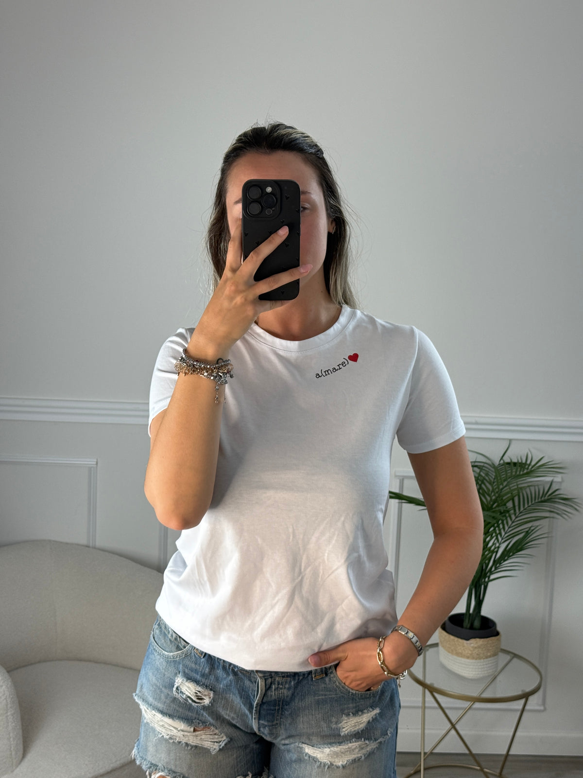 T-shirt bianca con stampa A(Mare)